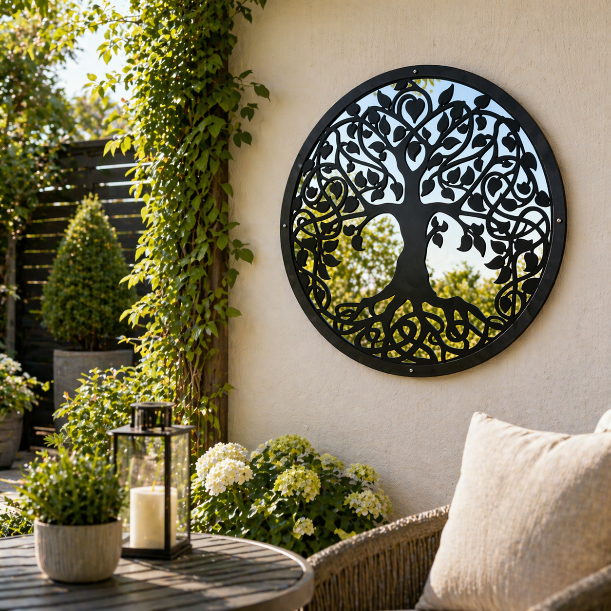 SunCatcher Garden Mirror Round Tree of Life Range of Sizes