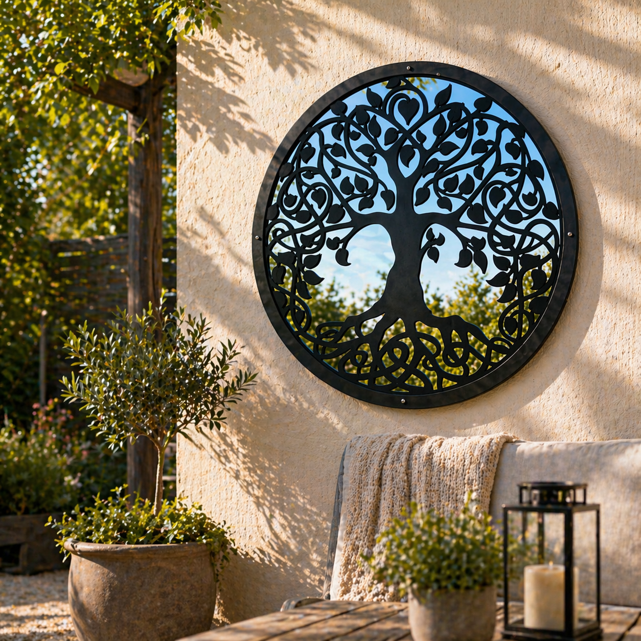 SunCatcher Garden Mirror Round Tree of Life Range of Sizes