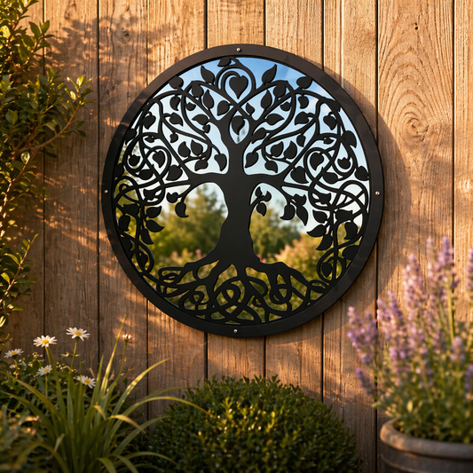 SunCatcher Garden Mirror Round Tree of Life Range of Sizes