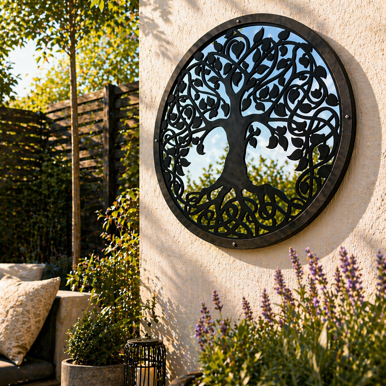 SunCatcher Garden Mirror Round Tree of Life Range of Sizes