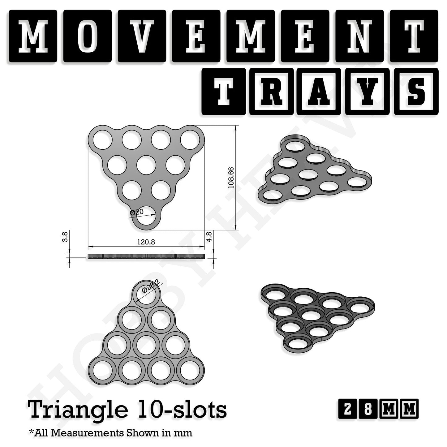 28mm Movement Trays for Tabletop Games | Wargaming | Full Range