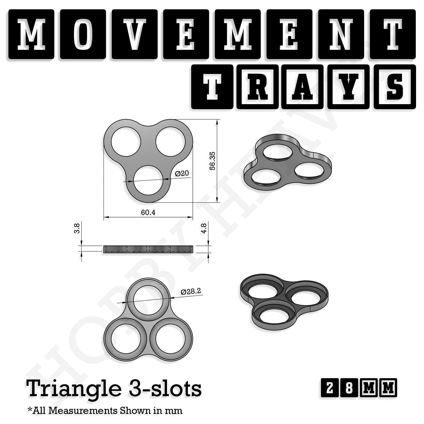 28mm Movement Trays for Tabletop Games | Wargaming | Full Range