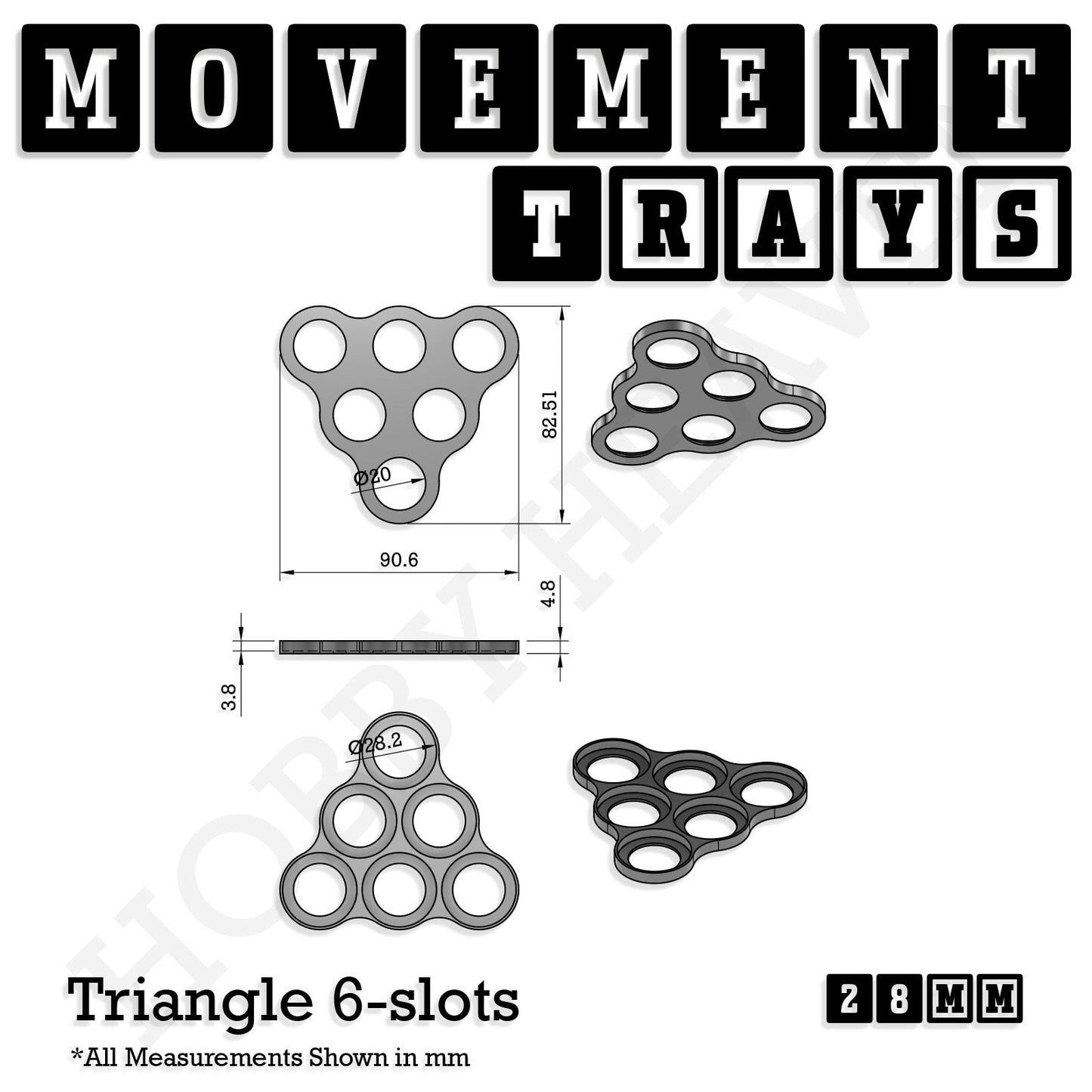 28mm Movement Trays for Tabletop Games | Wargaming | Full Range