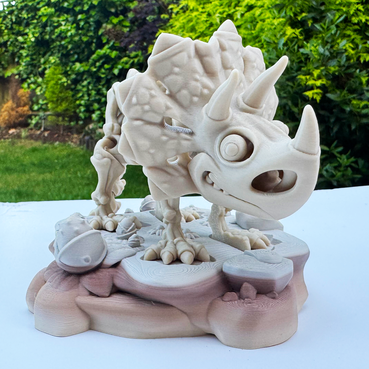 Articulated Triceratops Skeleton | 3D Printed Dinosaur Fossil Figurine