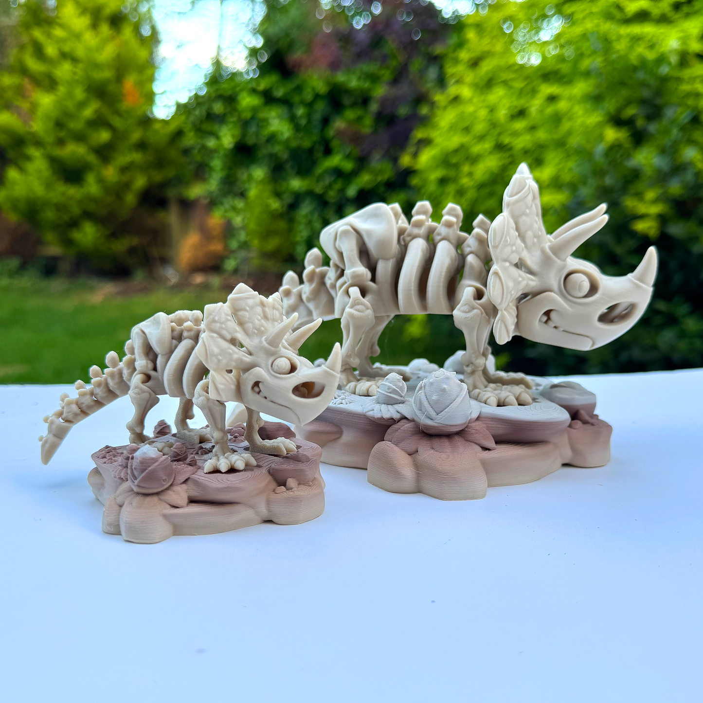 Articulated Triceratops Skeleton | 3D Printed Dinosaur Fossil Figurine