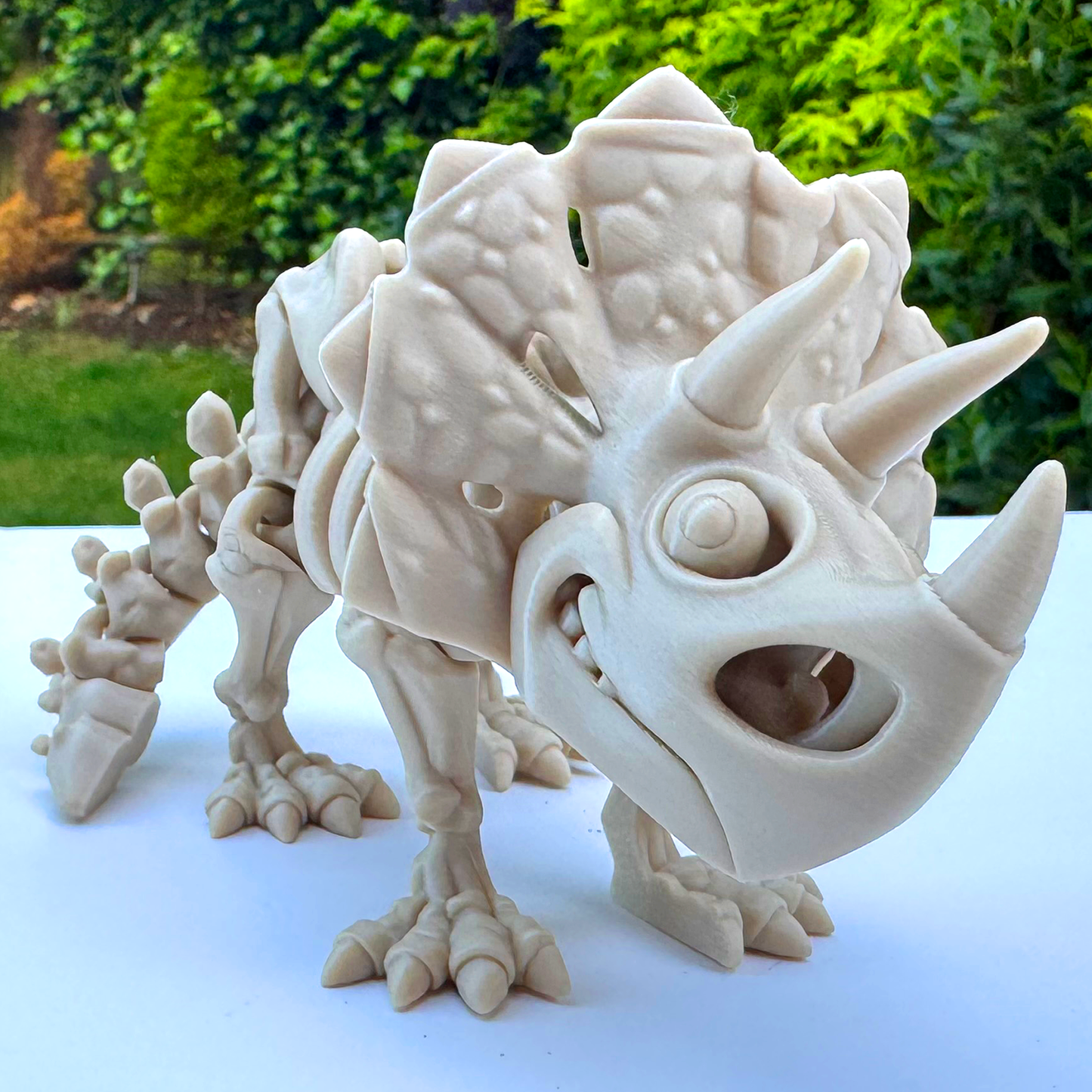 Articulated Triceratops Skeleton | 3D Printed Dinosaur Fossil Figurine