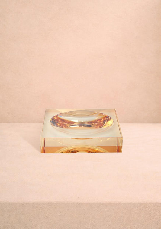 Chelsea Amber Glass Trinket Tray - Brown