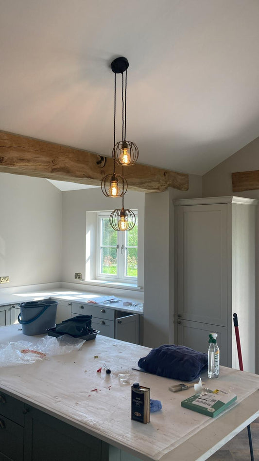 Triple Cluster Pendant Light Pumpkin Cages