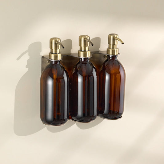 Gold Triple Wall Mounted Soap Dispenser
