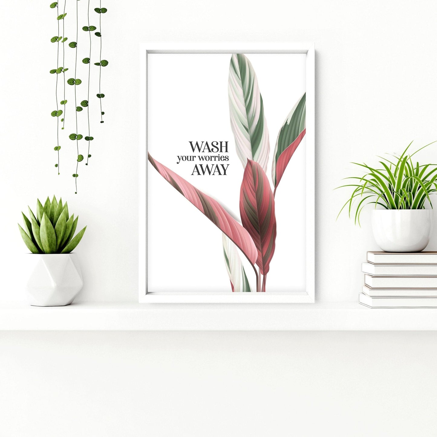 Bathroom decor accessories | Set of 2 Tropical art prints