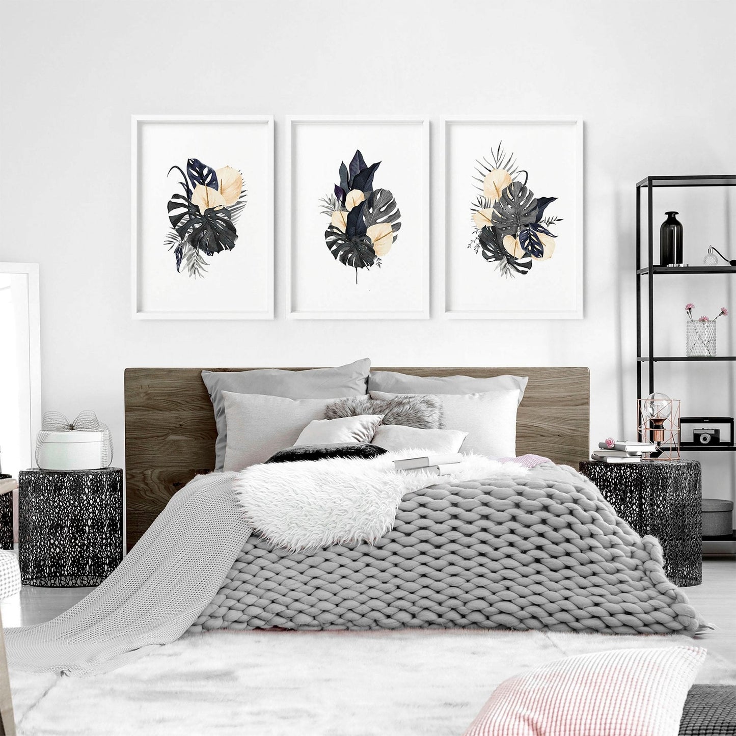 Wall pictures for bedroom | set of 3 framed wall art prints