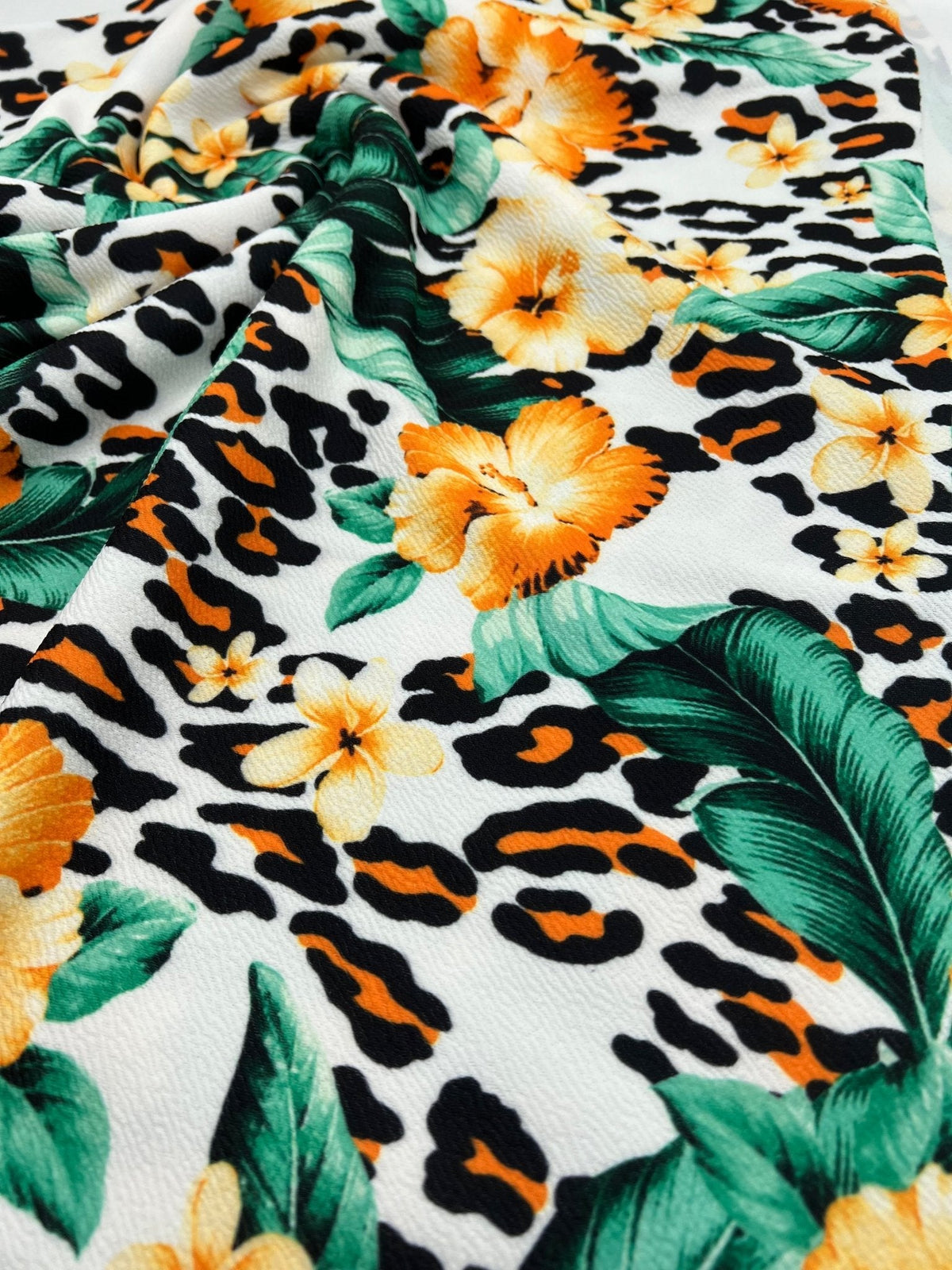 Tropical Floral Print Liverpool Bullet Stretch Fabric
