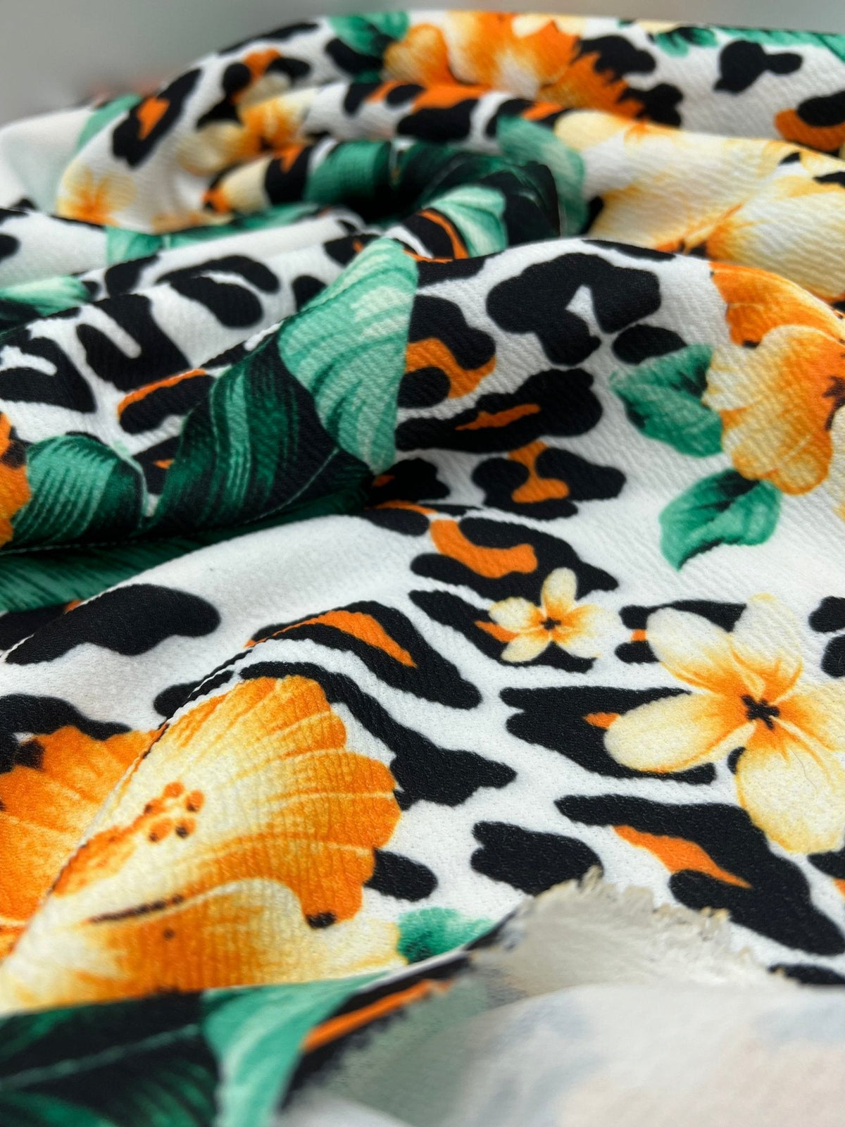 Tropical Floral Print Liverpool Bullet Stretch Fabric