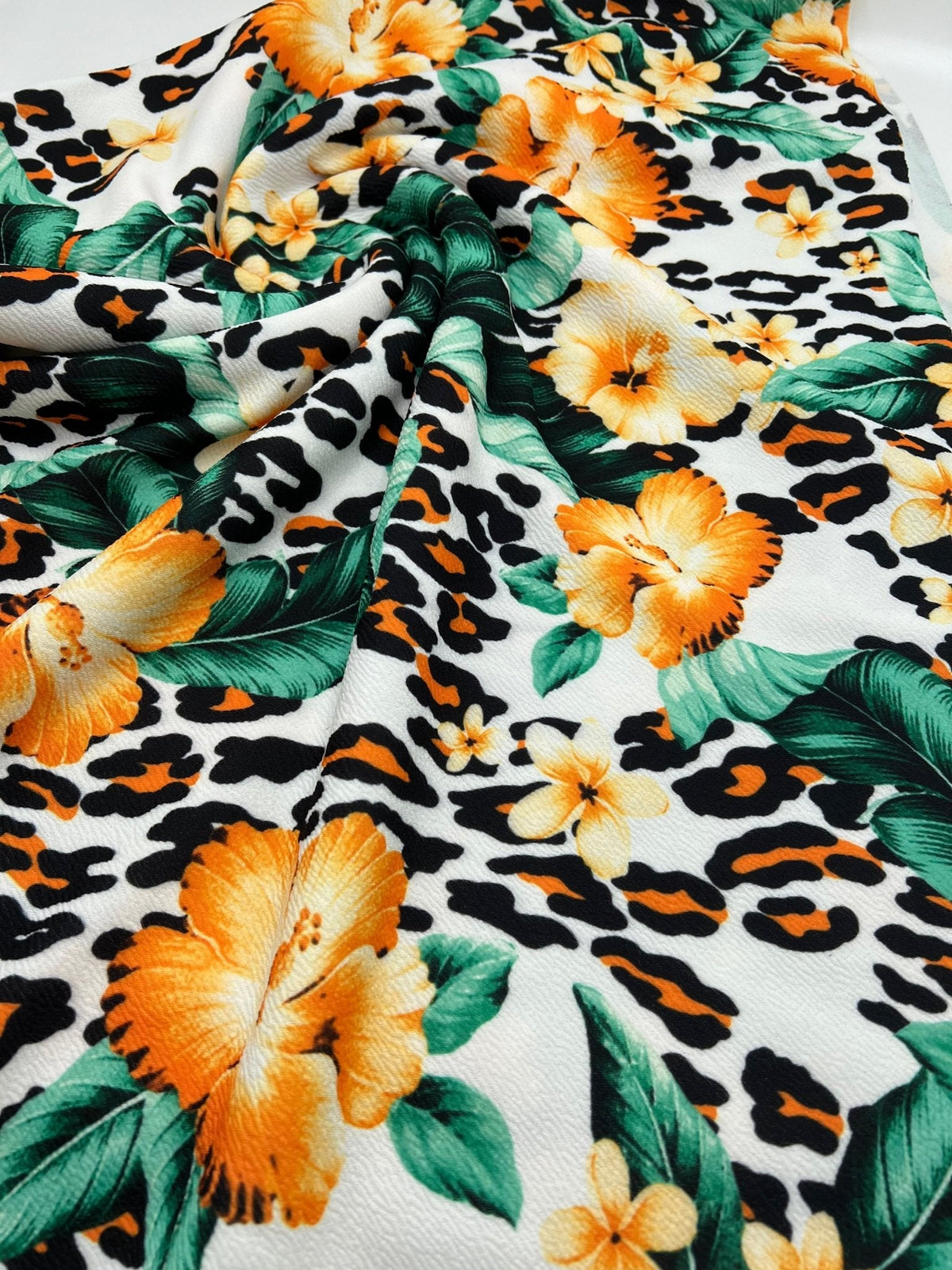 Tropical Floral Print Liverpool Bullet Stretch Fabric