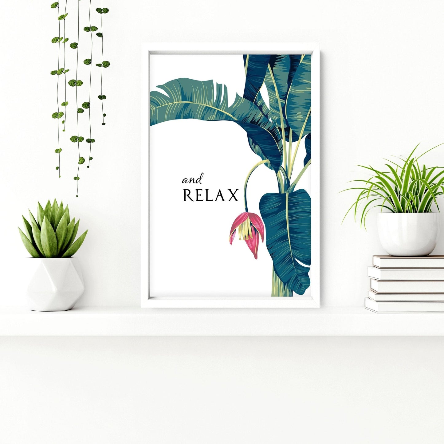 Prints for the bathroom walls | Set of 2 Tropical  wall art