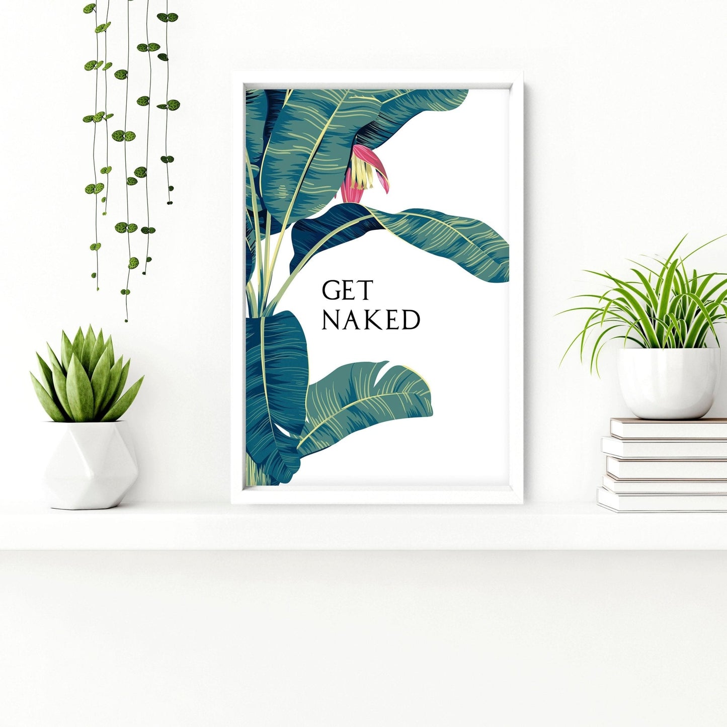 Prints for the bathroom walls | Set of 2 Tropical  wall art