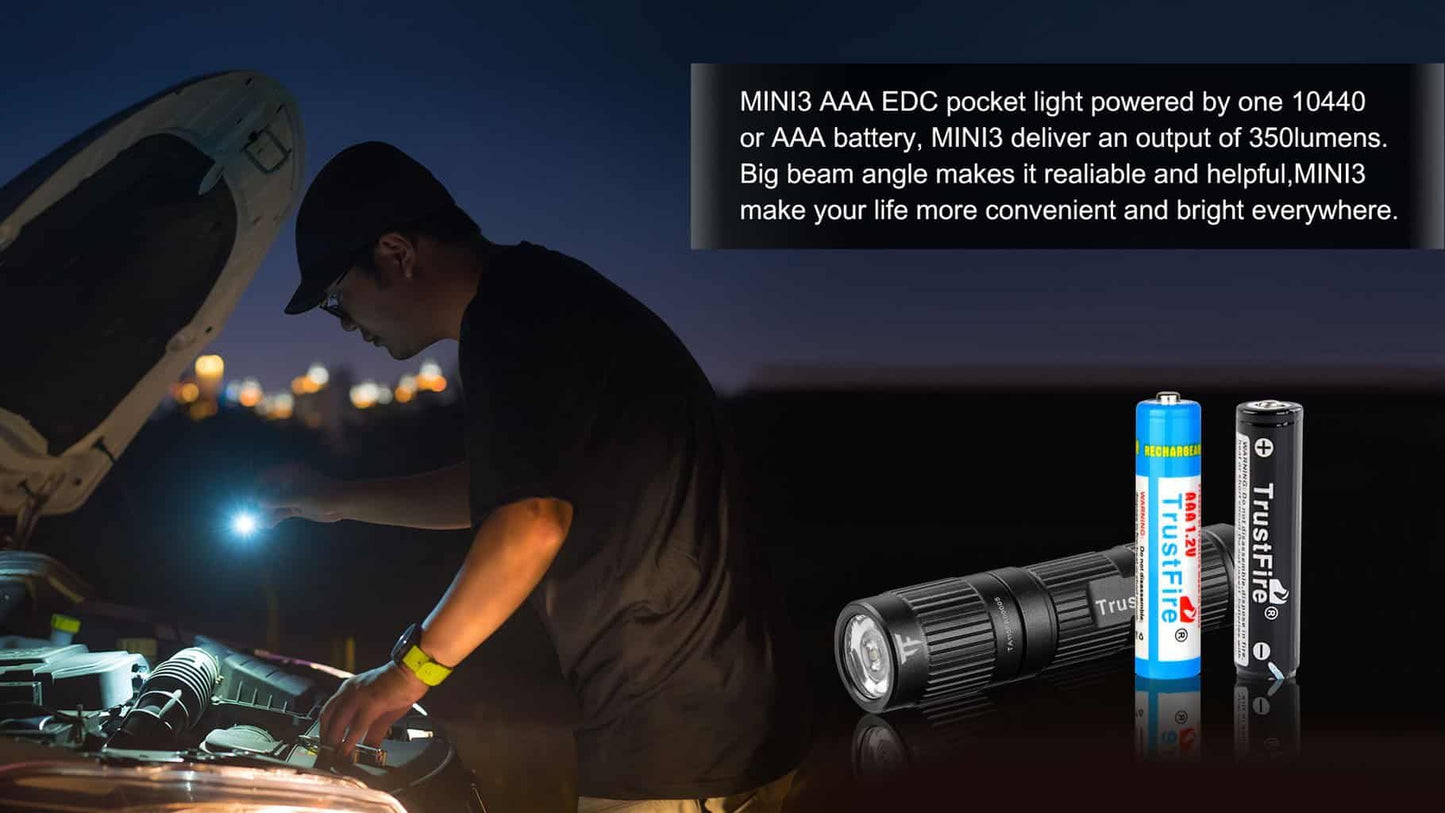 TrustFire MINI3 EDC Flashlight  350 Lumens