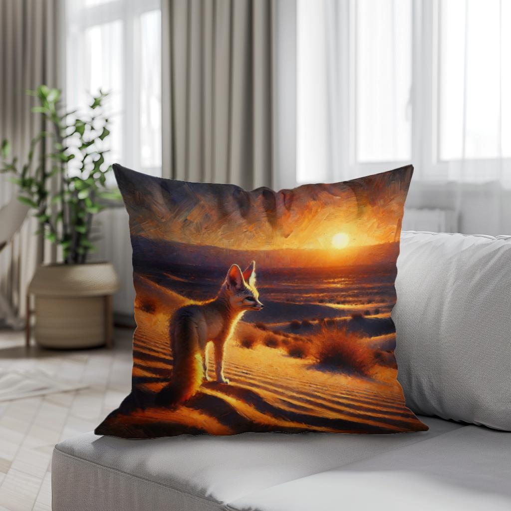 Desert Dusk Wanderer Cotton Cushion