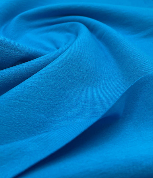 Turquoise Cotton Stretch Jersey 200 GSM 95/5 Lycra 4 Way Stretch