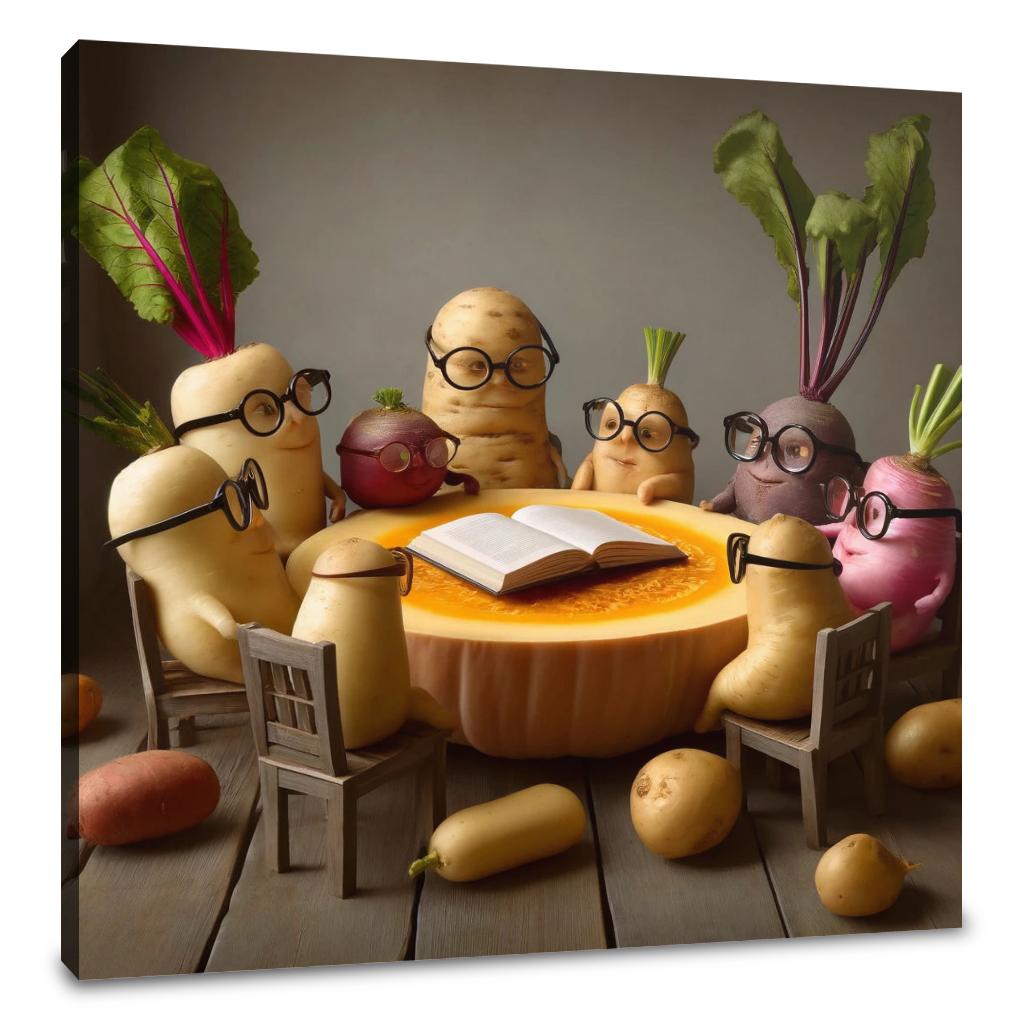 Root Vegetable Roundtable Canvas
