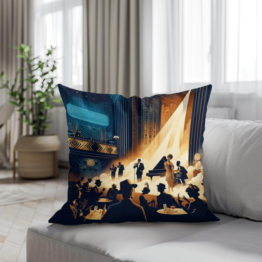 Jazz Age Jubilee Cotton Cushion