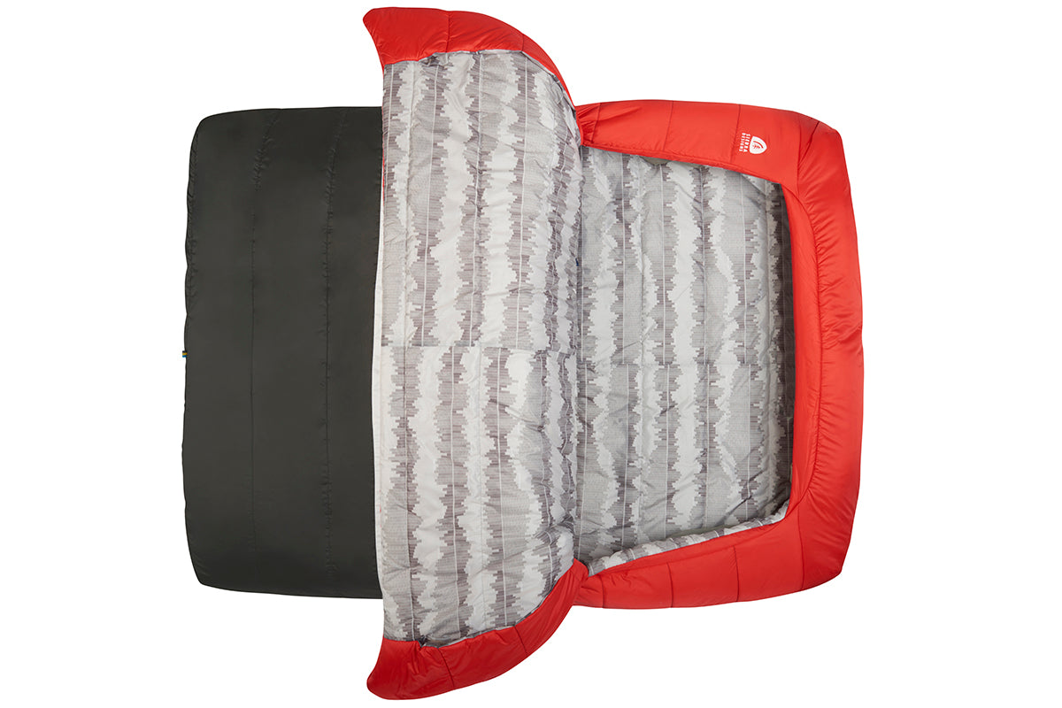 Sierra Designs Frontcountry Bed 20°F (-7°C) Synthetic 2-Person Sleeping Bag - Queen - Red/Grey