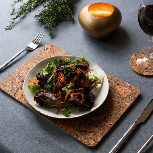 Cork Placemats | Twist Black | Rectangular 30x20cm