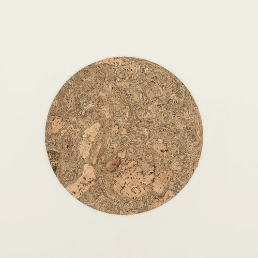 Set of 6 Cork Placemats | Twist Black | Round