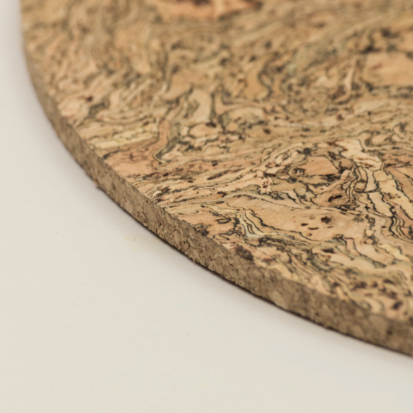 Set of 4 Cork Placemats | Twist Black | Round