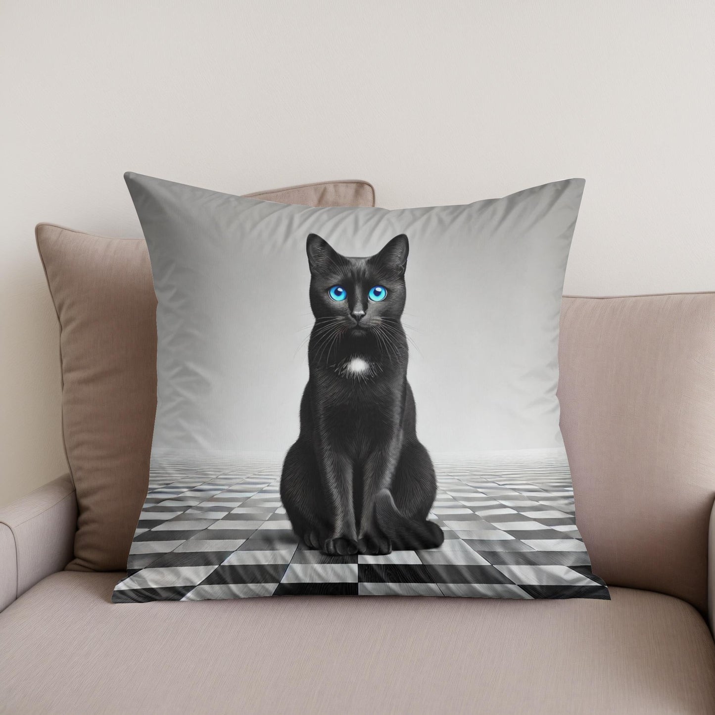 Midnight Blue Gaze Cotton Cushion