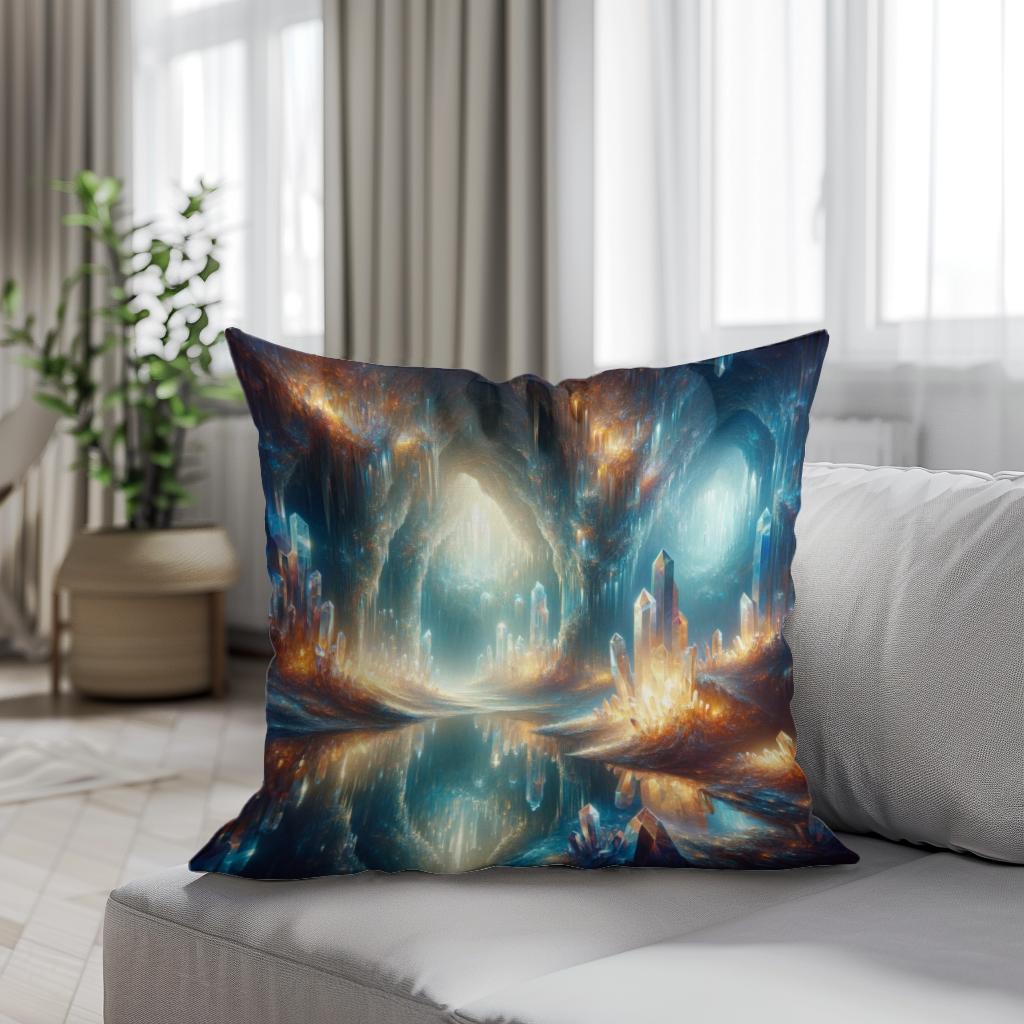 Mystical Crystal Grotto Cotton Cushion