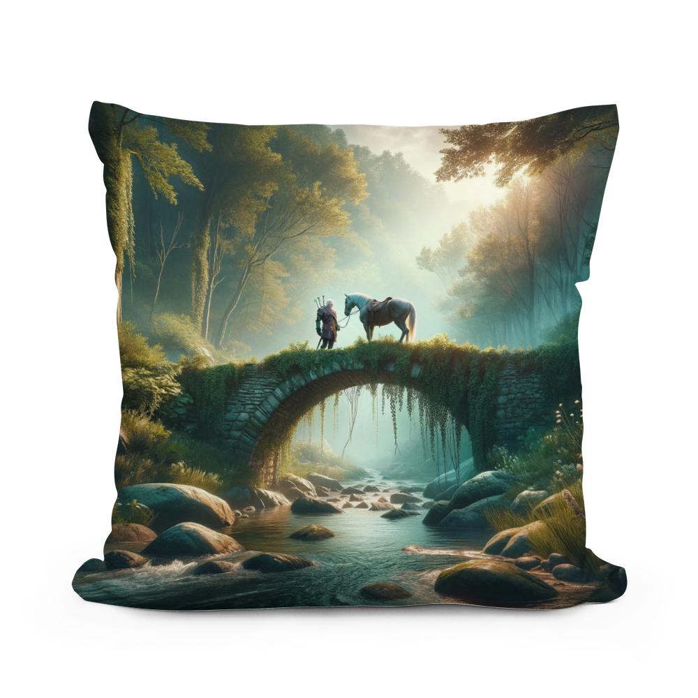 Forest Bridge Cotton Cushion
