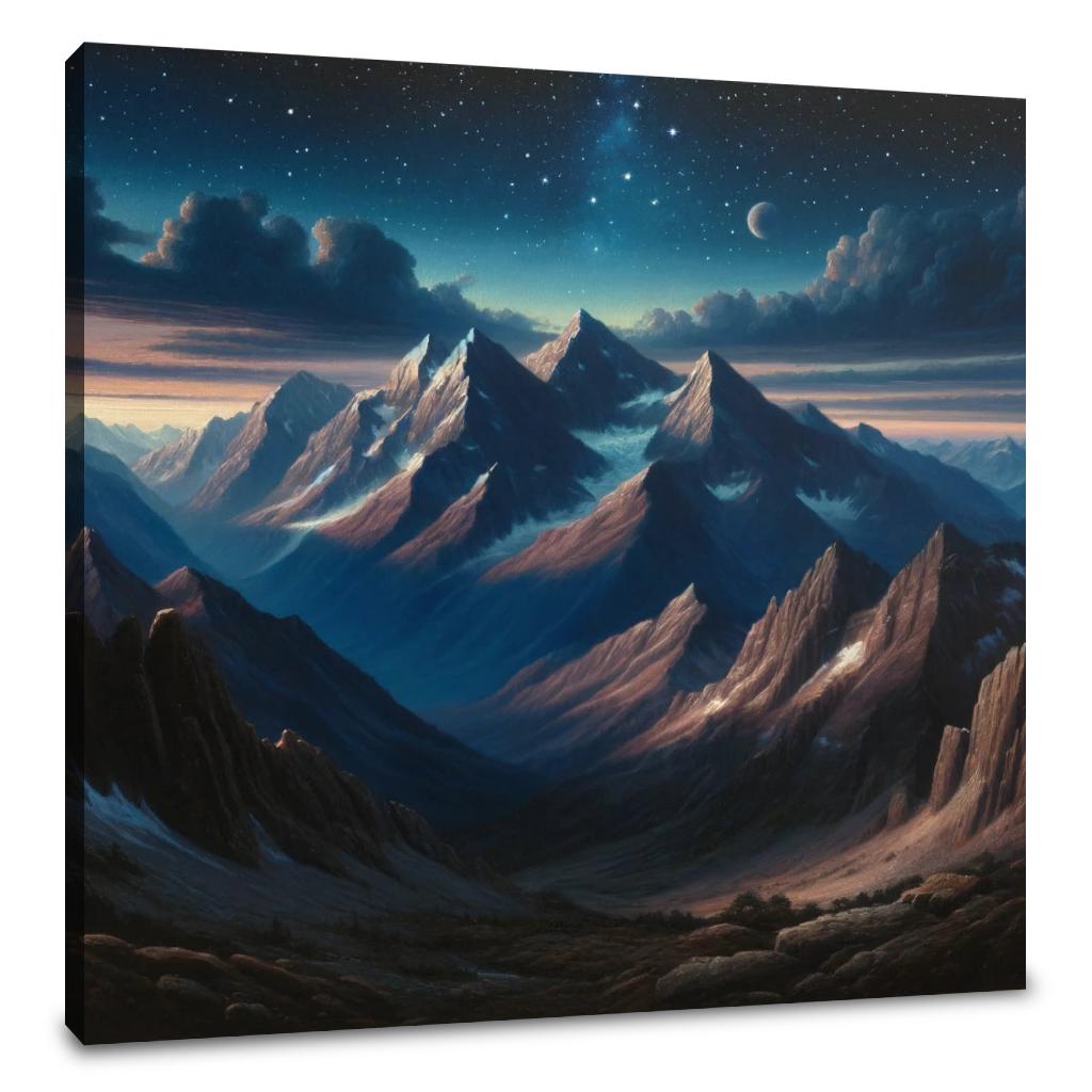 Majestic Night Peaks Canvas