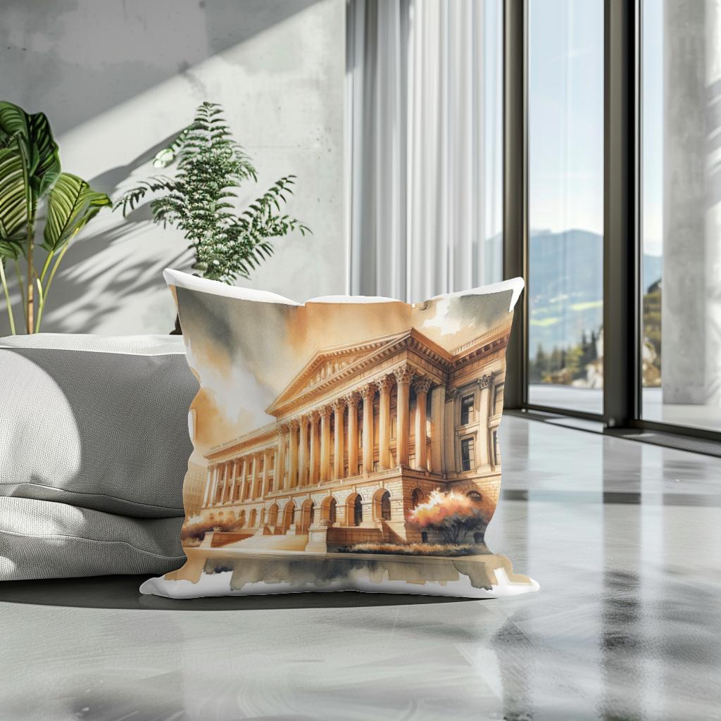 Courthouse of Tradition Cotton Cushion
