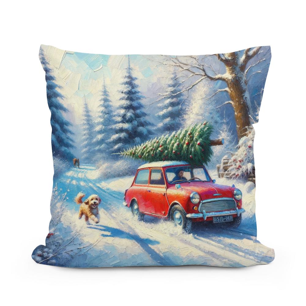 Christmas Journey Home Cotton Cushion