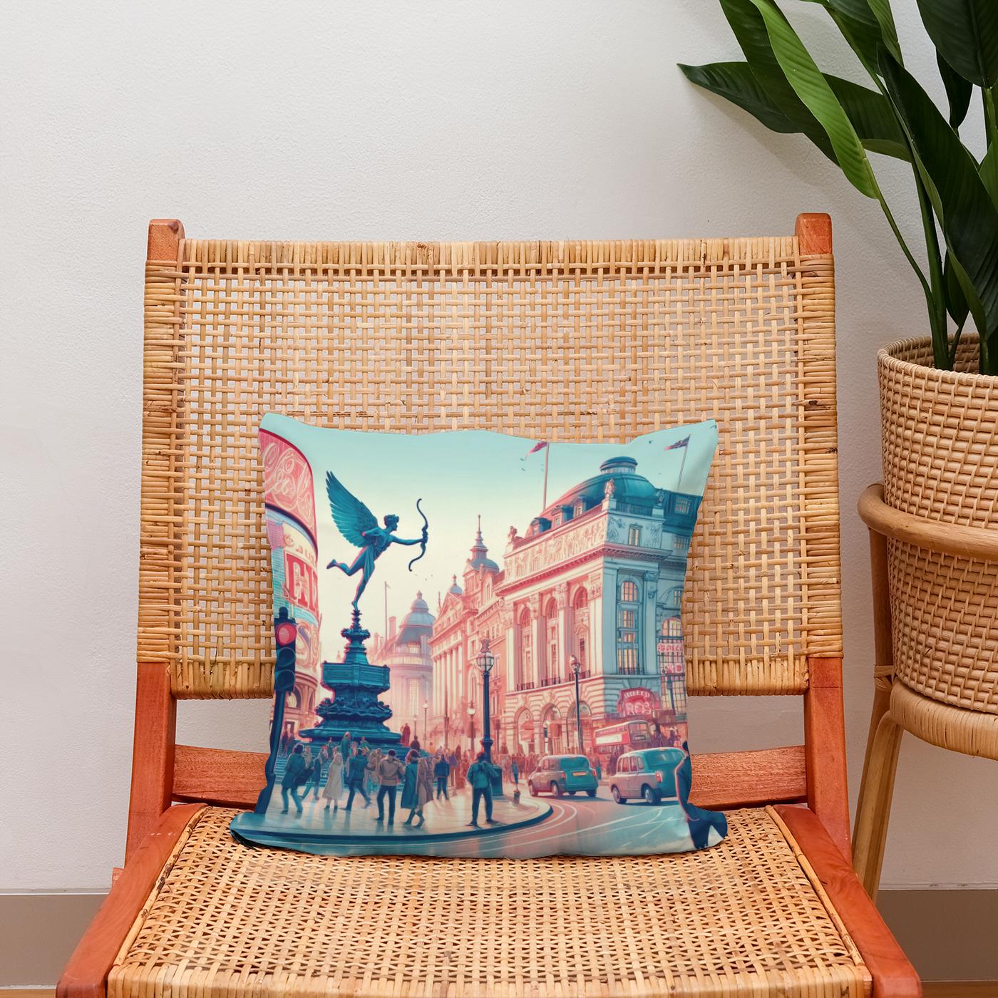 Piccadilly Circus Vibrance Cotton Cushion
