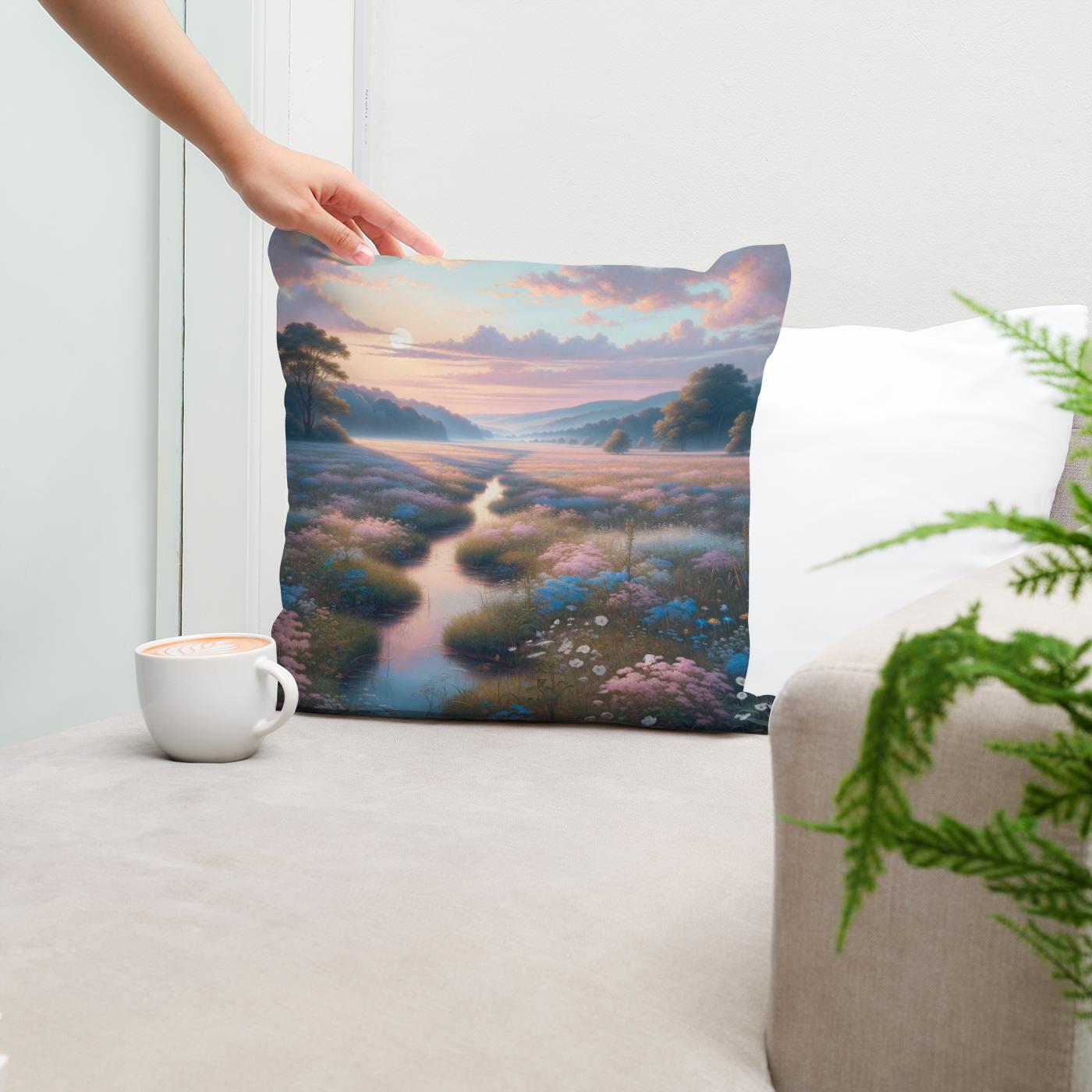 Meadow Mural Cotton Cushion