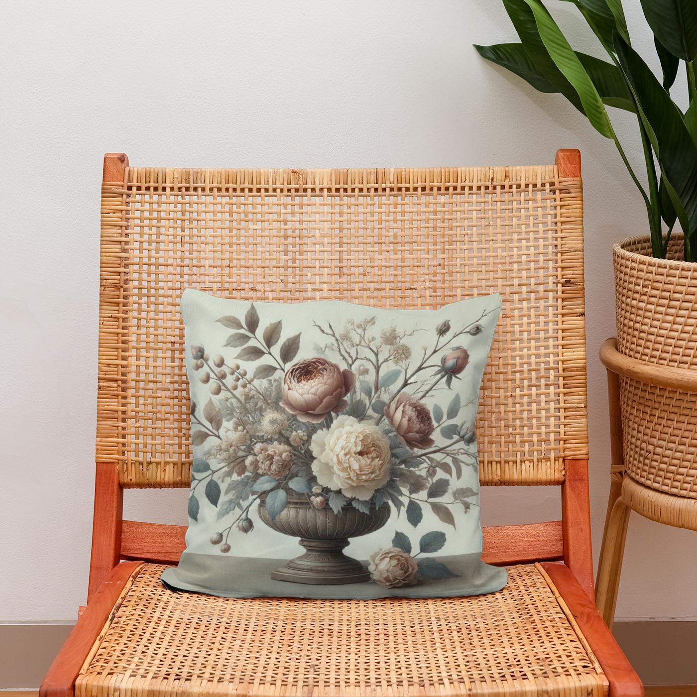 Victorian Ikebana Cotton Cushion
