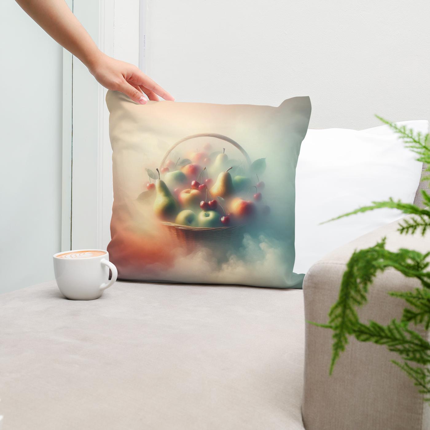 Fruits in the Mist Cotton Cushion