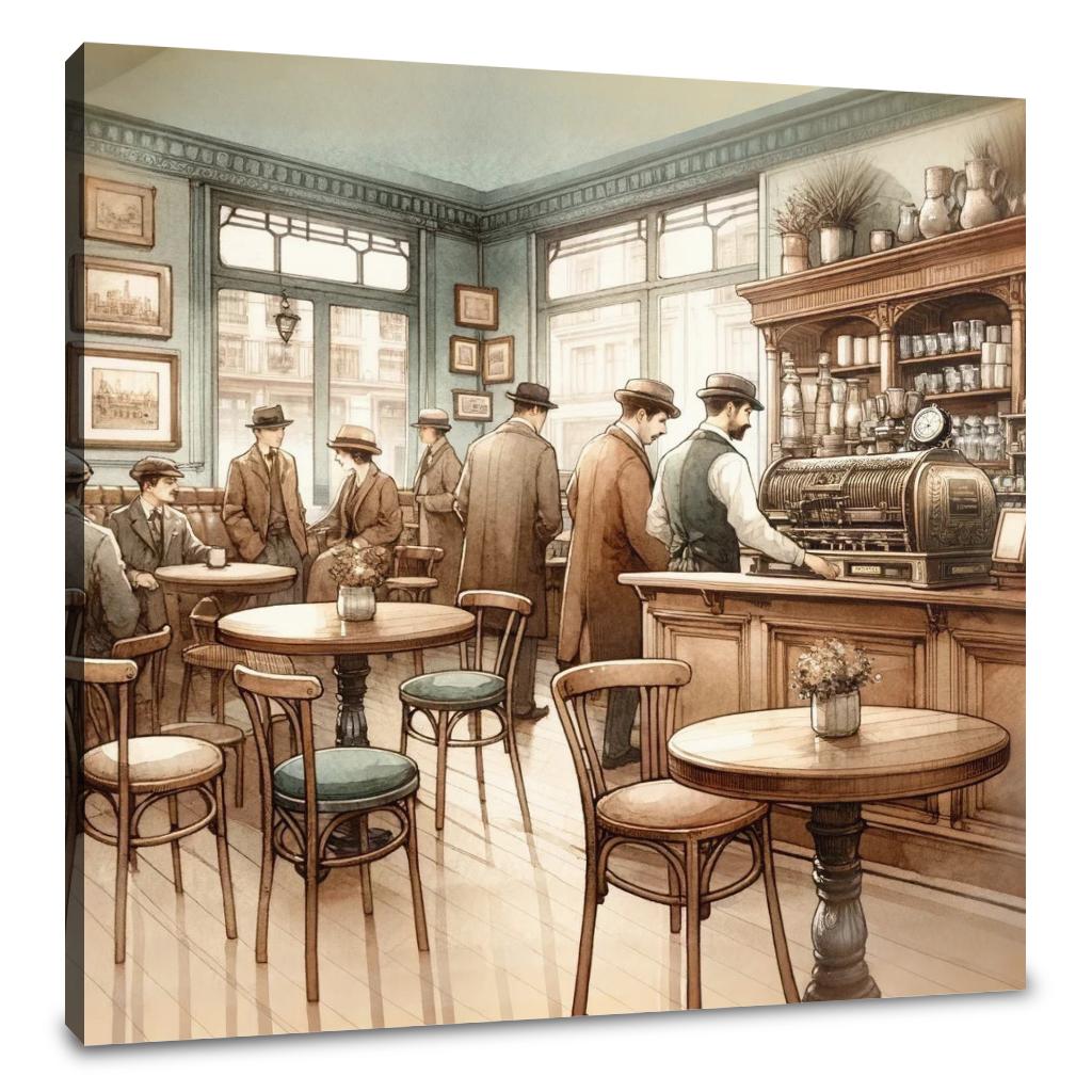 Vintage Café Charm Canvas