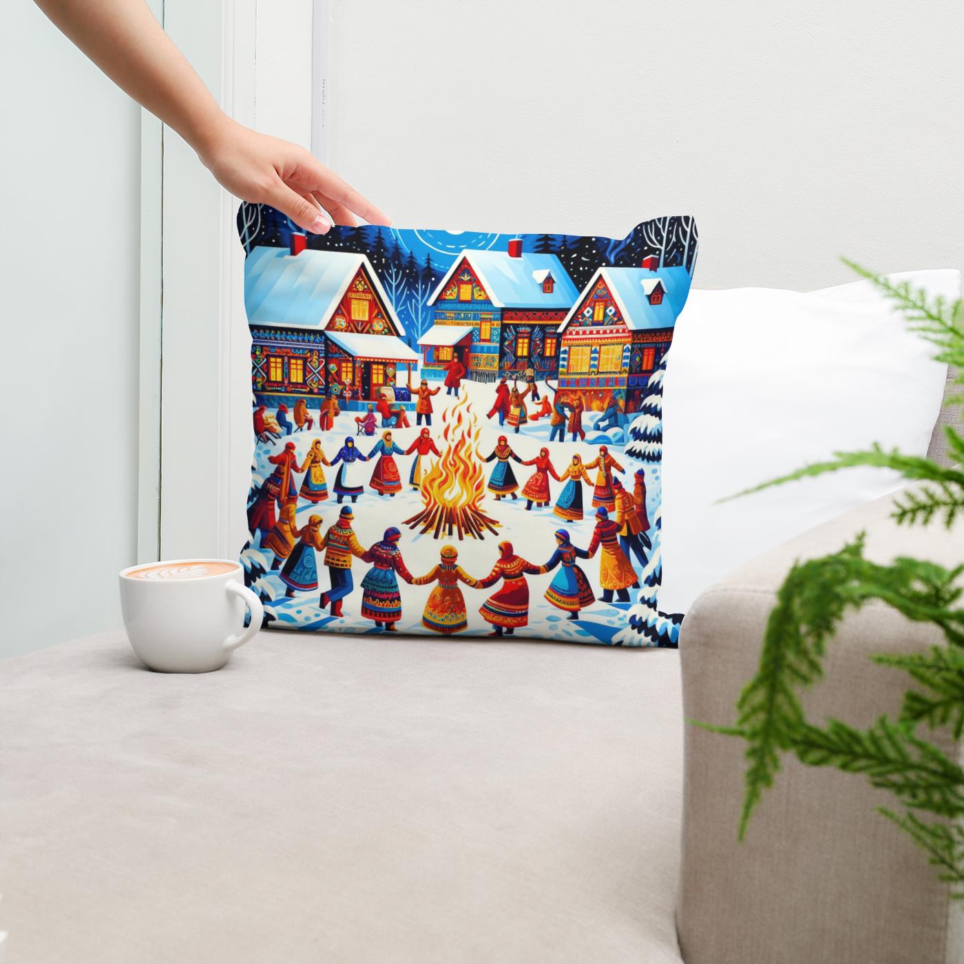 Winter Festival Warmth Cotton Cushion