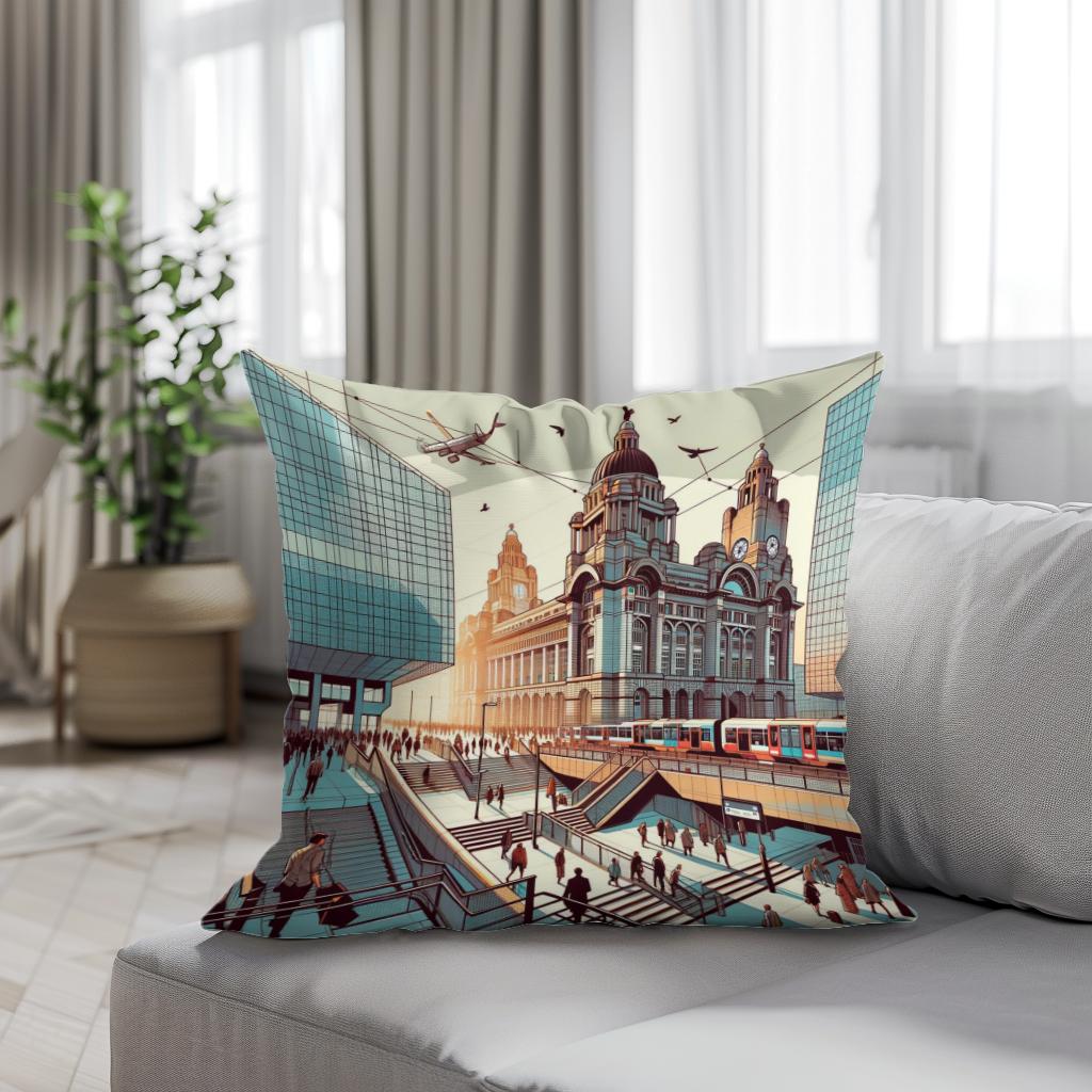 Liverpool Lime Street Nexus Cotton Cushion