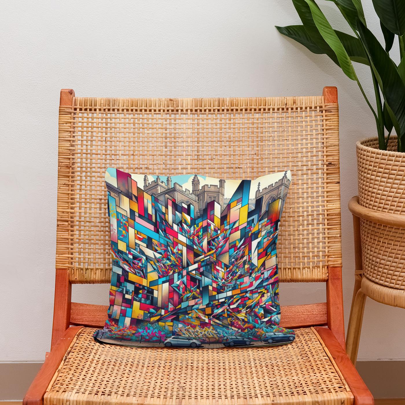 Bristol Cubist Streets Cotton Cushion