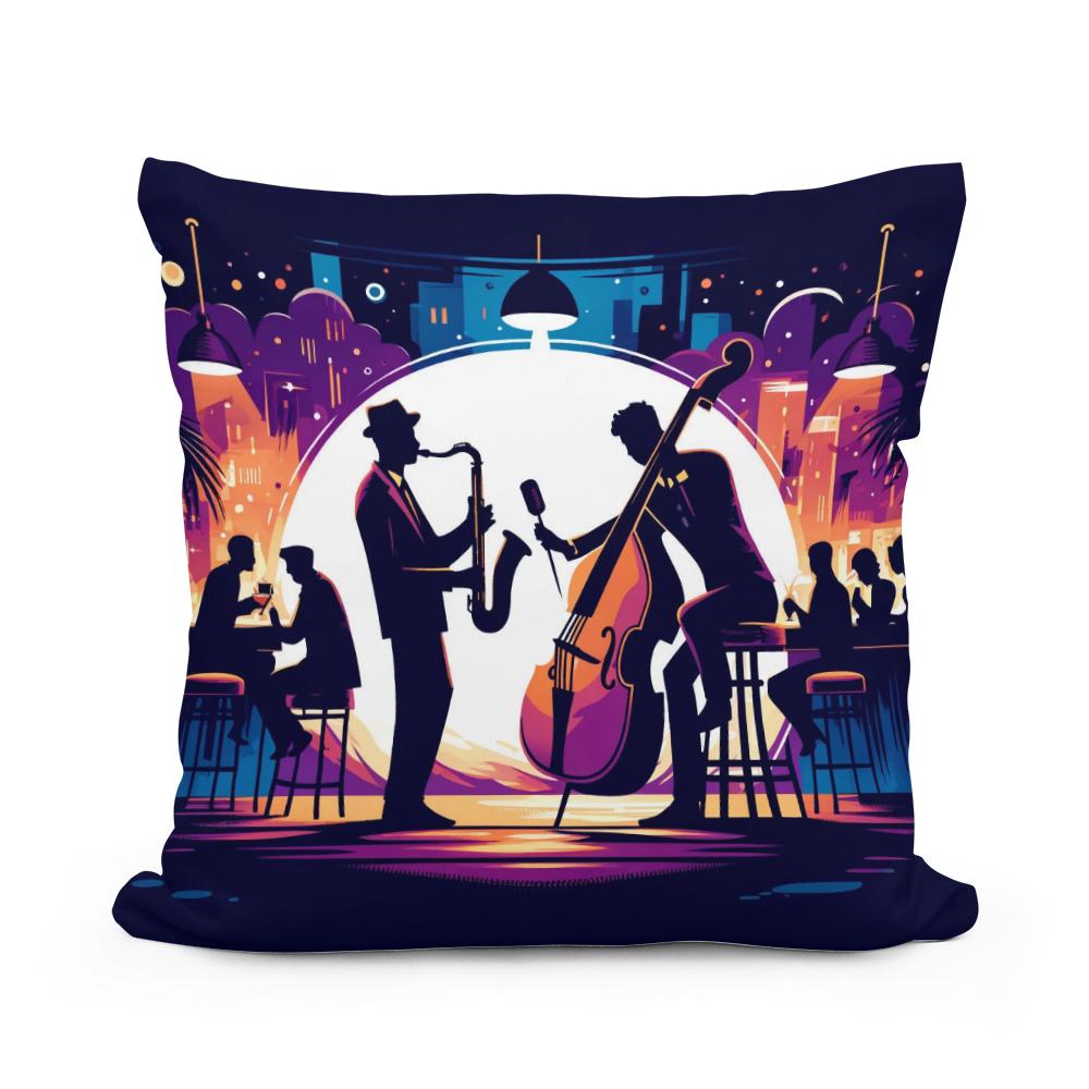 Midnight Jazz Rhythms Cotton Cushion