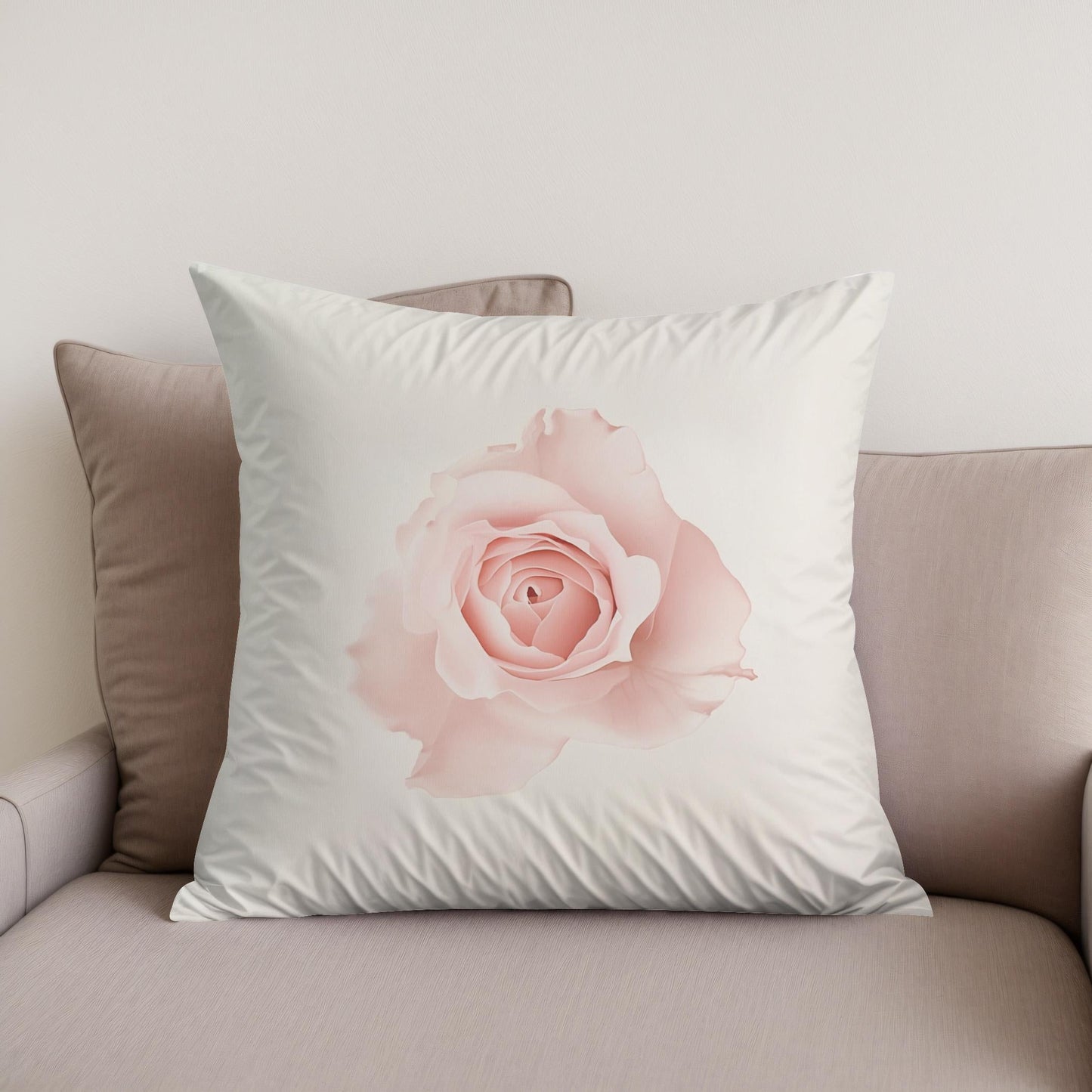 Pink Rose Cotton Cushion
