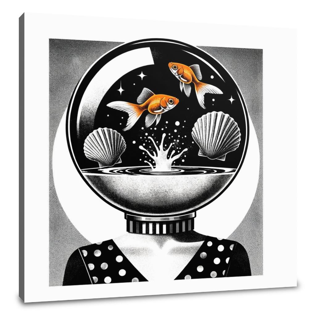 Whimsical Seashell Siren Canvas
