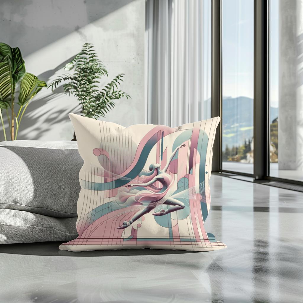 Rhythmic Whispers: Pastel Pulse Cotton Cushion