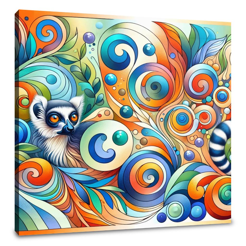 Whimsical Lemur Canvas