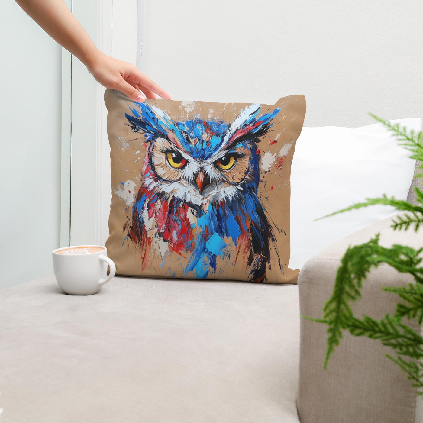 Electric Owl Cotton Cushion