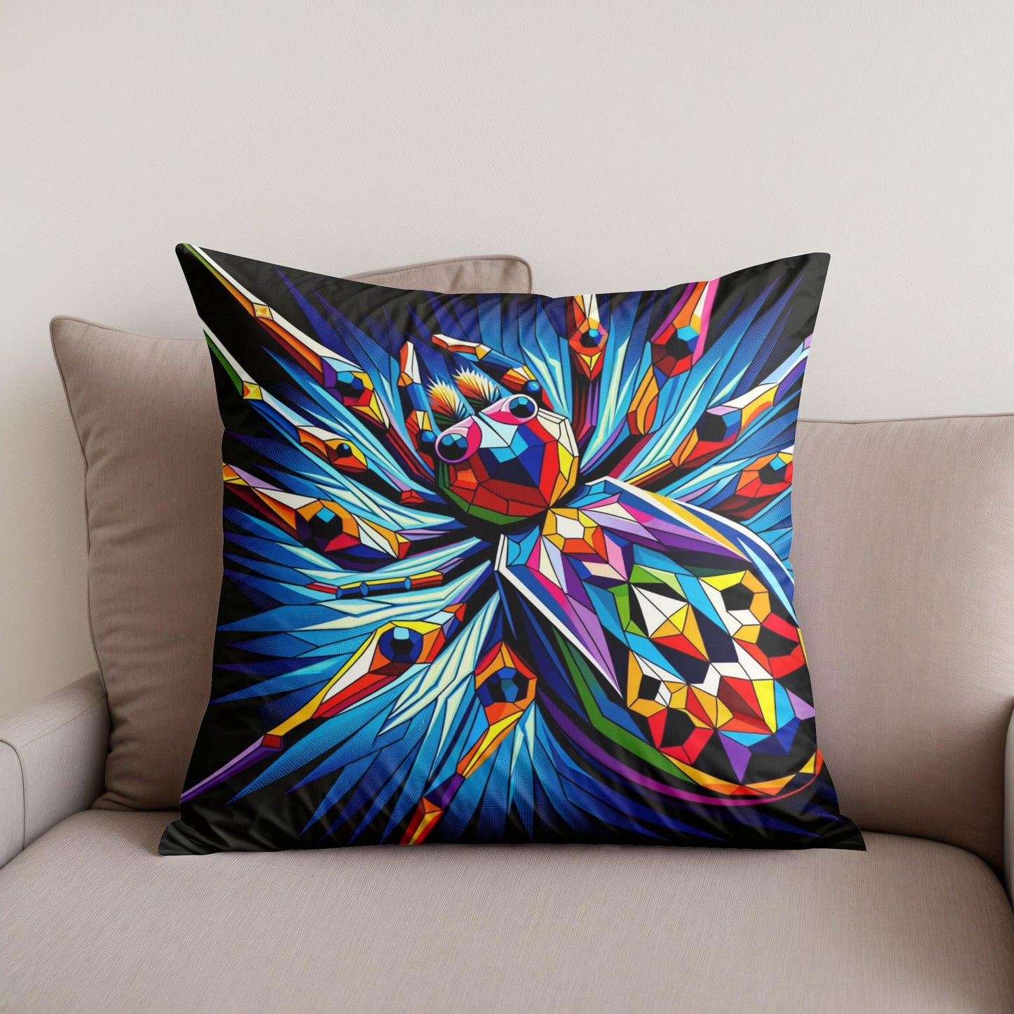 Cubist Courtship Cotton Cushion